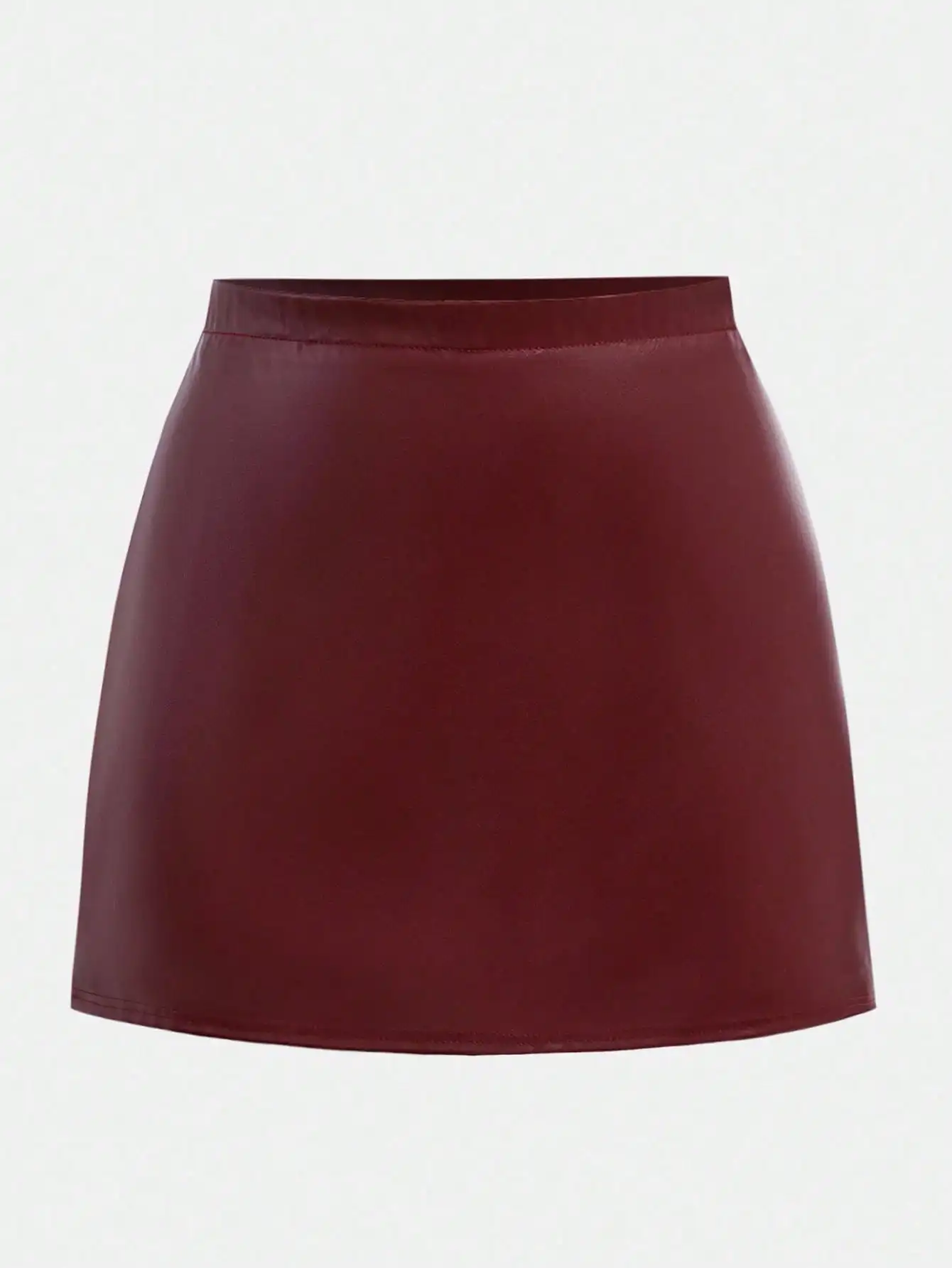 Women's Solid Color Elastic Waist Faux Leather Mini Skirt, A-Line Cut
Women's Solid Color Elastic Waist Faux Leather Mini Skirt, A-Line Cut