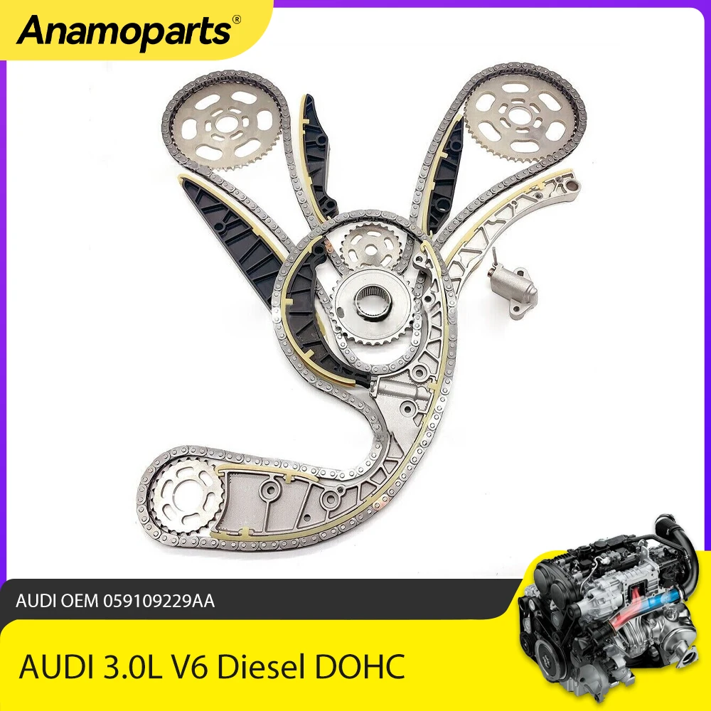 Детали двигателя, комплект цепи ГРМ для AUDI Porsche Volkswagen 3,0 л V6 Diesel DOHC 2011-2018 OEM 059109229AA
Детали двигателя, комплект цепи ГРМ для AUDI Porsche Volkswagen 3,0 л V6 Diesel DOHC 2011-2018 OEM 059109229AA