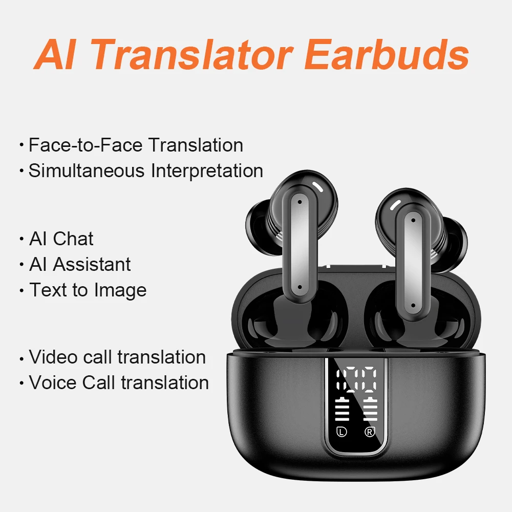 144 Languages Translator Earbuds Bluetooth Wireless AI Sync Translation Headphones for Travel Business
144 Languages Translator Earbuds Bluetooth Wireless AI Sync Translation Headphones for Travel Business
