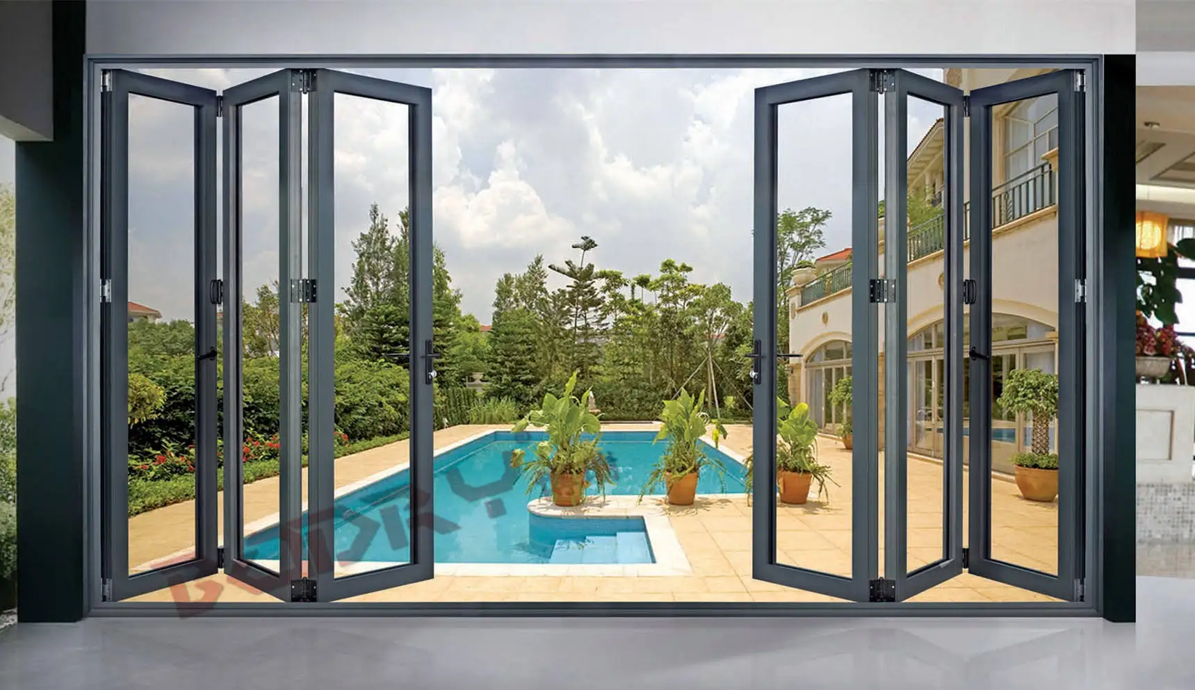 Commercial Durable Accordion Door Corrosion Resistant Turn on And Off Save Effort Folding Doors Swimming Pool Stacking Doors
Commercial Durable Accordion Door Corrosion Resistant Turn on And Off Save Effort Folding Doors Swimming Pool Stacking Doors