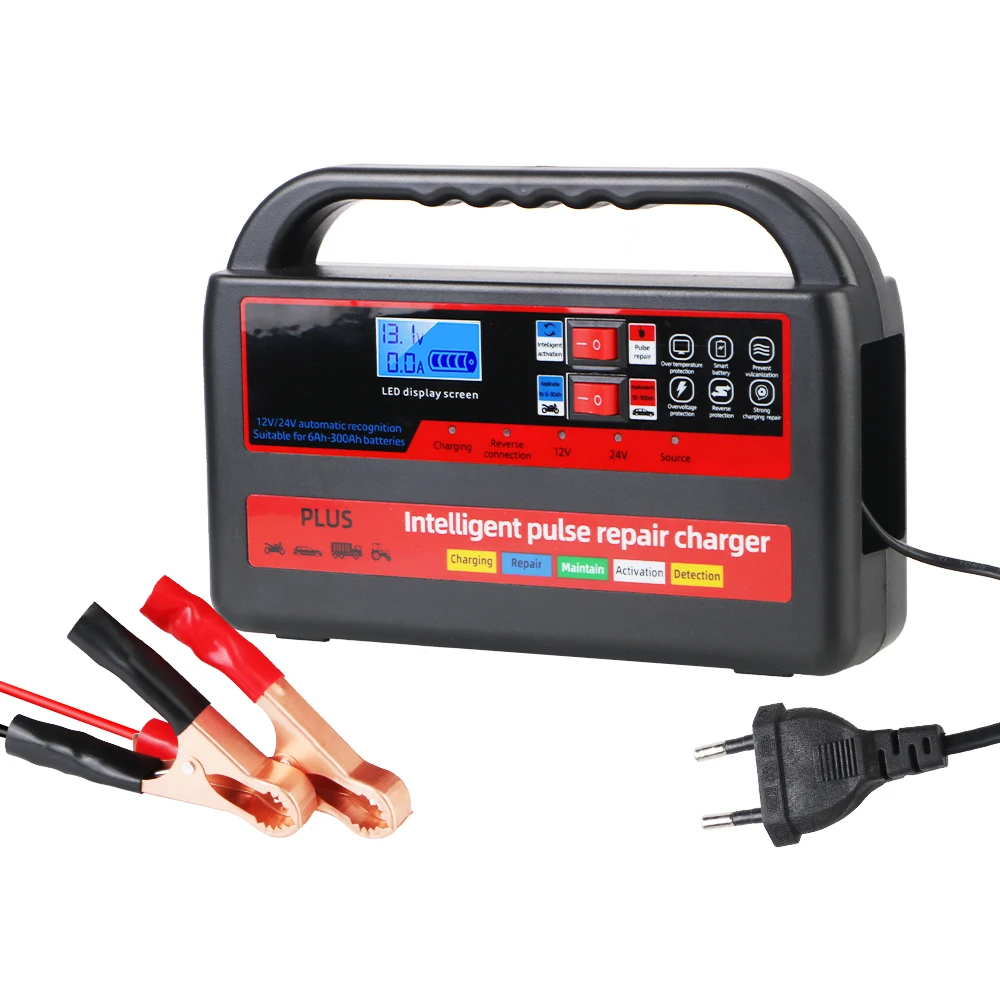 130 Вт цифровые зарядные устройства для аккумуляторов 12 В/5 А, 24 В/3 А для свинцово-кислотных аккумуляторов AGM Зарядные устройства для автомобильных аккумуляторов Интеллектуальный импульсный ремонт
130 Вт цифровые зарядные устройства для аккумуляторов 12 В/5 А, 24 В/3 А для свинцово-кислотных аккумуляторов AGM Зарядные устройства для автомобильных аккумуляторов Интеллектуальный импульсный ремонт