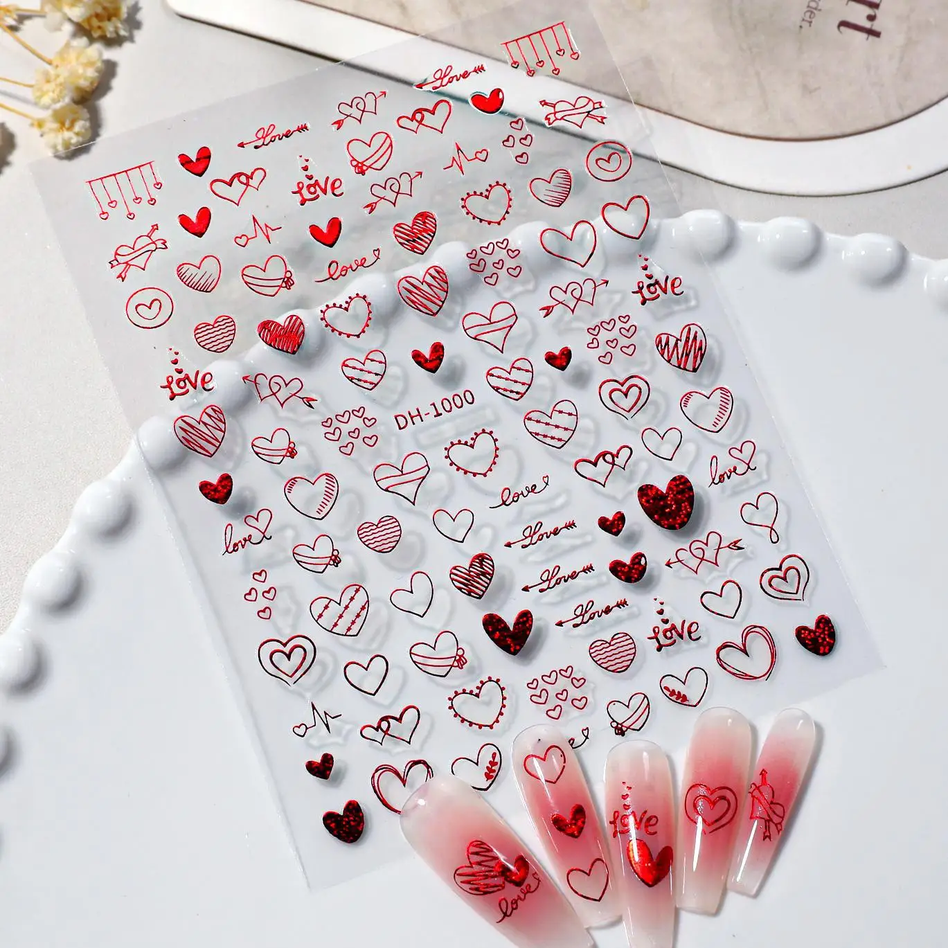 1/4PCS New Love Heart Nail Art Stickers Black White Love Nail Art Decals Nail Decoration DIY 3D Adhesive Stickers Nail Parts
1/4PCS New Love Heart Nail Art Stickers Black White Love Nail Art Decals Nail Decoration DIY 3D Adhesive Stickers Nail Parts