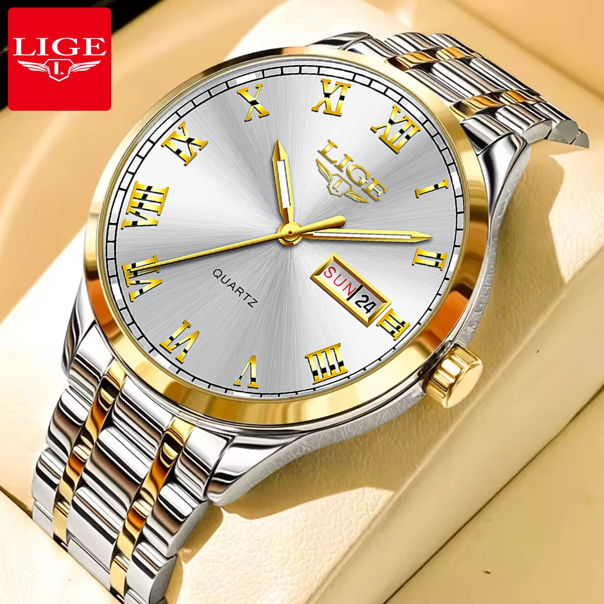 Relogio Masculino LIGE Gold Men Watch Waterproof Stainless Steel with date week Quartz Watches Men's Luxury Business Dress Clock
Relogio Masculino LIGE Gold Men Watch Waterproof Stainless Steel with date week Quartz Watches Men's Luxury Business Dress Clock