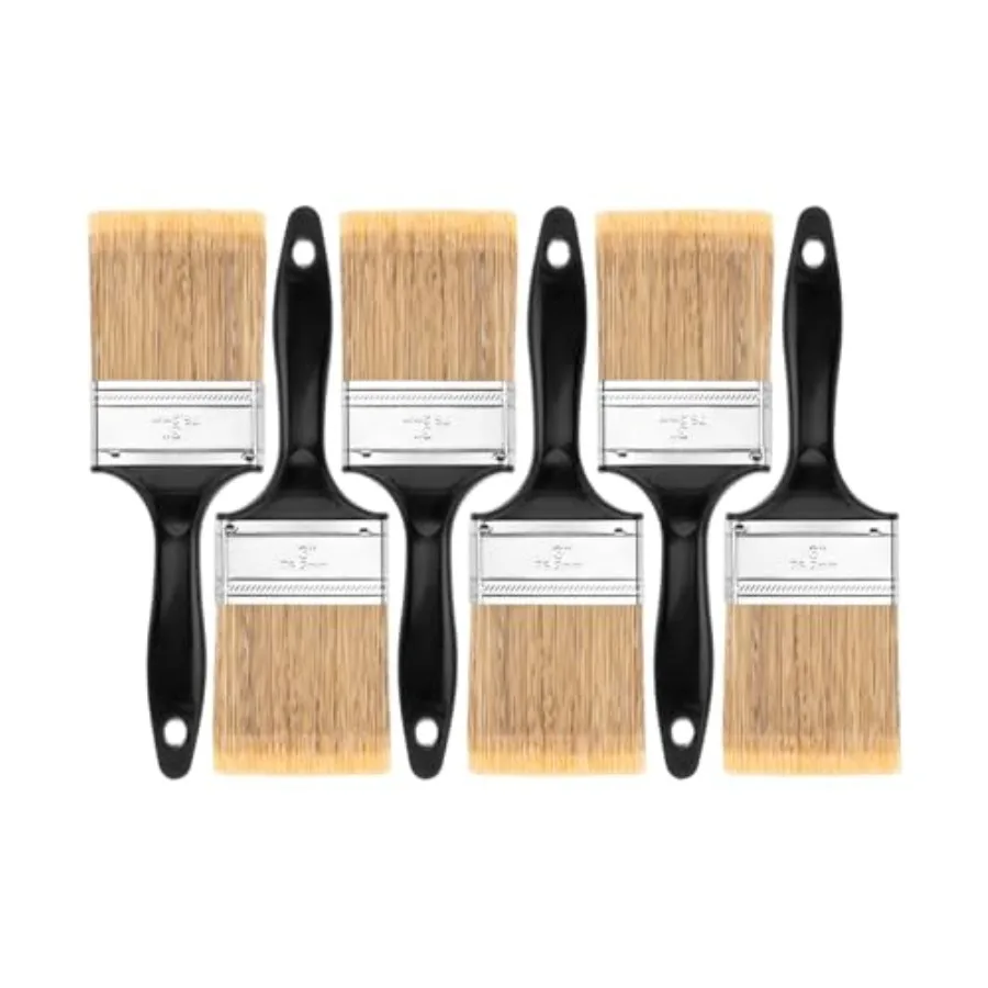 Bates- Paint Brushes, 3-Inch, 6 Pack, Plastic Handle Flat Paint Brushes for Walls, Furniture, Wood Surfaces, Interior Painting
Bates- Paint Brushes, 3-Inch, 6 Pack, Plastic Handle Flat Paint Brushes for Walls, Furniture, Wood Surfaces, Interior Painting