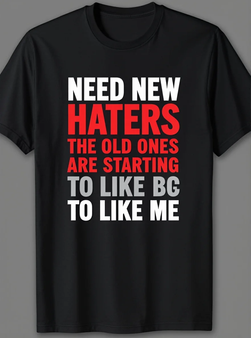 Men's "Need New Haters" T-Shirt - 220gsm Cotton Black Humorous Casual Summer Tee
Men's "Need New Haters" T-Shirt - 220gsm Cotton Black Humorous Casual Summer Tee