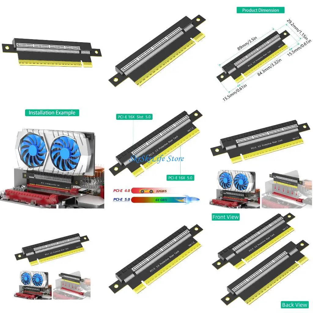 E65E 180 Degree PCI Express 16X 5.0 Rising Entended Card Adapter Fast Speed Enhances Desktop Computer Motherboard Extension
E65E 180 Degree PCI Express 16X 5.0 Rising Entended Card Adapter Fast Speed Enhances Desktop Computer Motherboard Extension