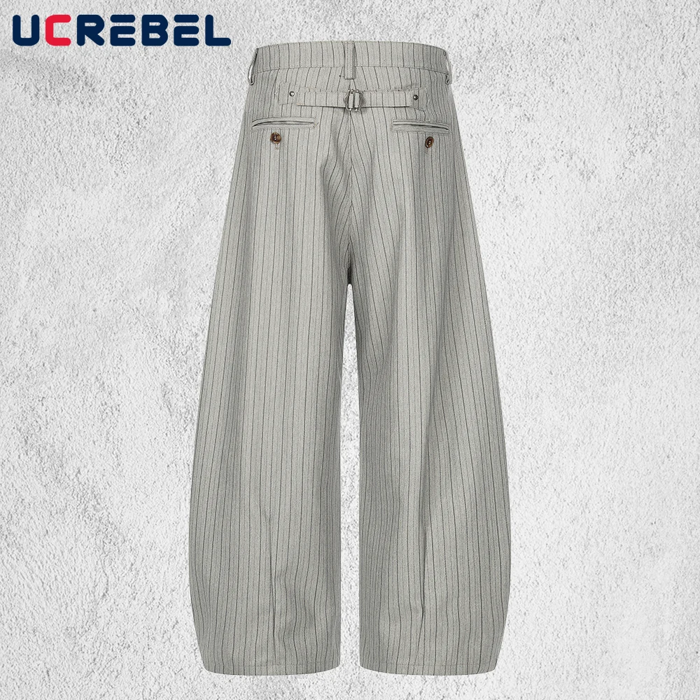 Vertical Stripes Pleated Trousers Retro Lazy Casual Baggy Loose Wide-leg Scimitar Pants Man
Vertical Stripes Pleated Trousers Retro Lazy Casual Baggy Loose Wide-leg Scimitar Pants Man