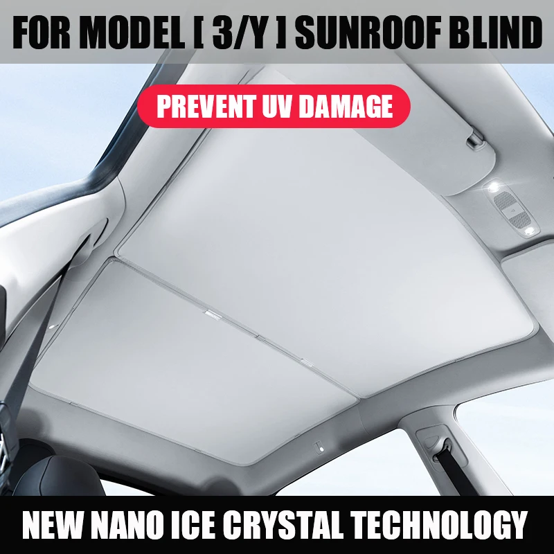 For Tesla Model 3/Y 2021-2023, New Upgrade of Sunroof Sunshade, Nanotechnology Ice Crystal Thermal Insulation Curtain
For Tesla Model 3/Y 2021-2023, New Upgrade of Sunroof Sunshade, Nanotechnology Ice Crystal Thermal Insulation Curtain