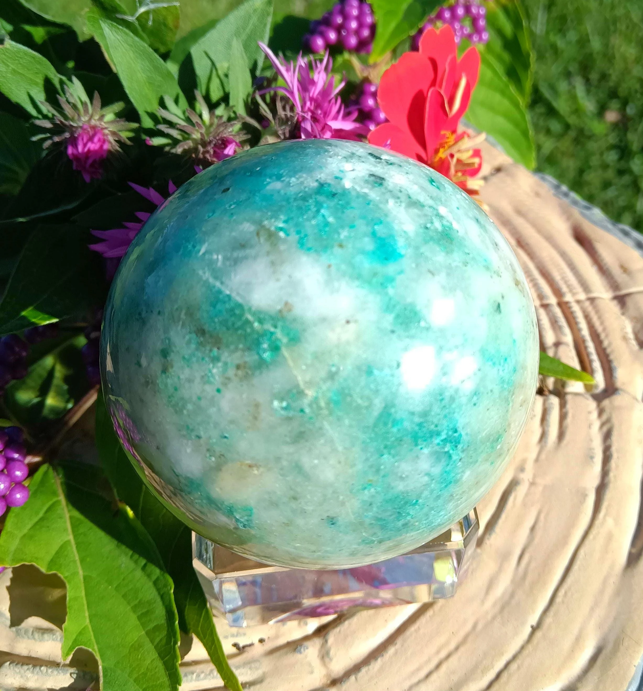 Natural Chrysocolla Sphere, Polished Crystal Ball, Healing Energy Mineral Stone Home Meditation Decor Ornament Gift
Natural Chrysocolla Sphere, Polished Crystal Ball, Healing Energy Mineral Stone Home Meditation Decor Ornament Gift