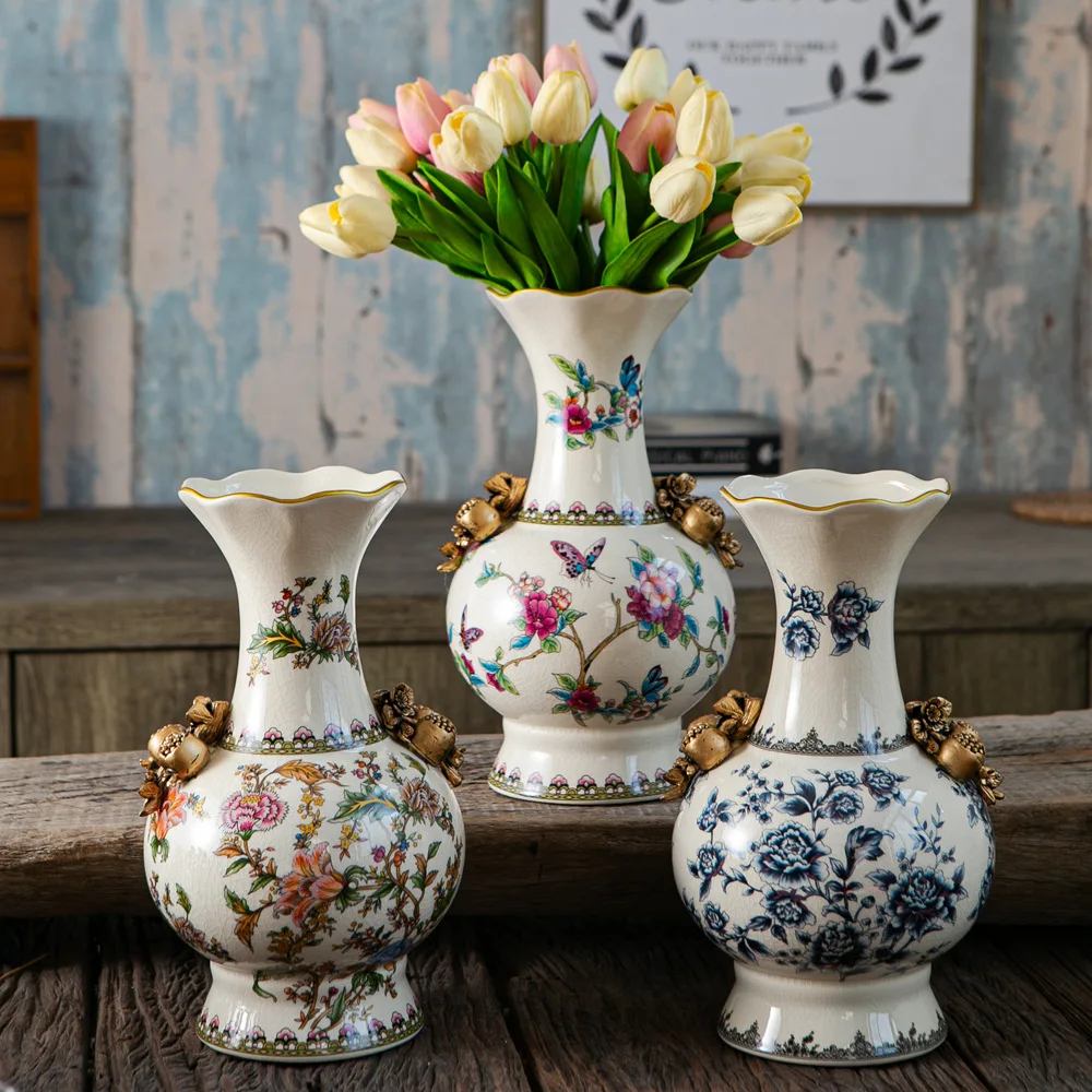 Новая китайская керамическая ваза из селадона, украшение для гостиной, аксессуары для дома, американская винтажная ваза для цветочной композиции, поделки
Новая китайская керамическая ваза из селадона, украшение для гостиной, аксессуары для дома, американская винтажная ваза для цветочной композиции, поделки