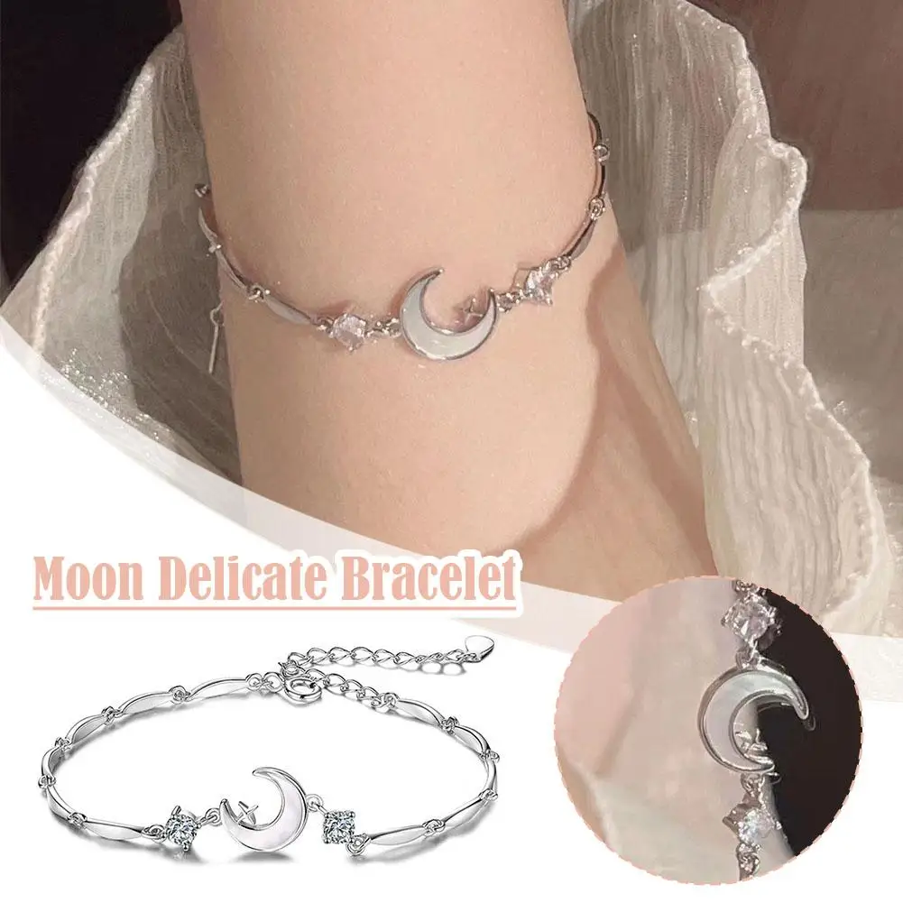 Luxury Zircon Moon Chain Bracelet For Women Exquisite Sparkling Crystal Pull Adjustable Bracelet Aesthetic Jewelry Gifts J8A1
Luxury Zircon Moon Chain Bracelet For Women Exquisite Sparkling Crystal Pull Adjustable Bracelet Aesthetic Jewelry Gifts J8A1
