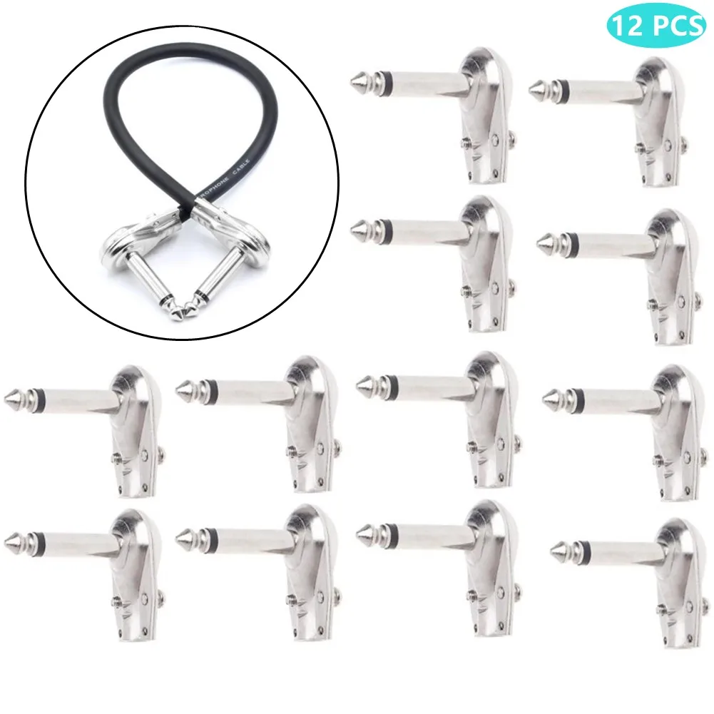12PCS Plugs Silver Metal Right Angle 6.35 Mm 1/4 Inch Mono Musical Plugs For Guitar Audio Cable Electric Instrument Parts
12PCS Plugs Silver Metal Right Angle 6.35 Mm 1/4 Inch Mono Musical Plugs For Guitar Audio Cable Electric Instrument Parts