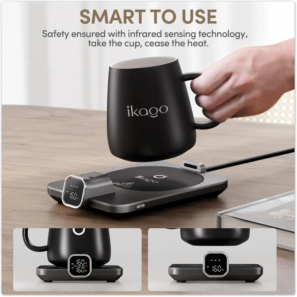 Coffee Mug Warmer & Mug Set - Heated Coffee Warmer with Auto Shut Off, 1°F Precise Temperature Control Coffee Warmer
Coffee Mug Warmer & Mug Set - Heated Coffee Warmer with Auto Shut Off, 1°F Precise Temperature Control Coffee Warmer