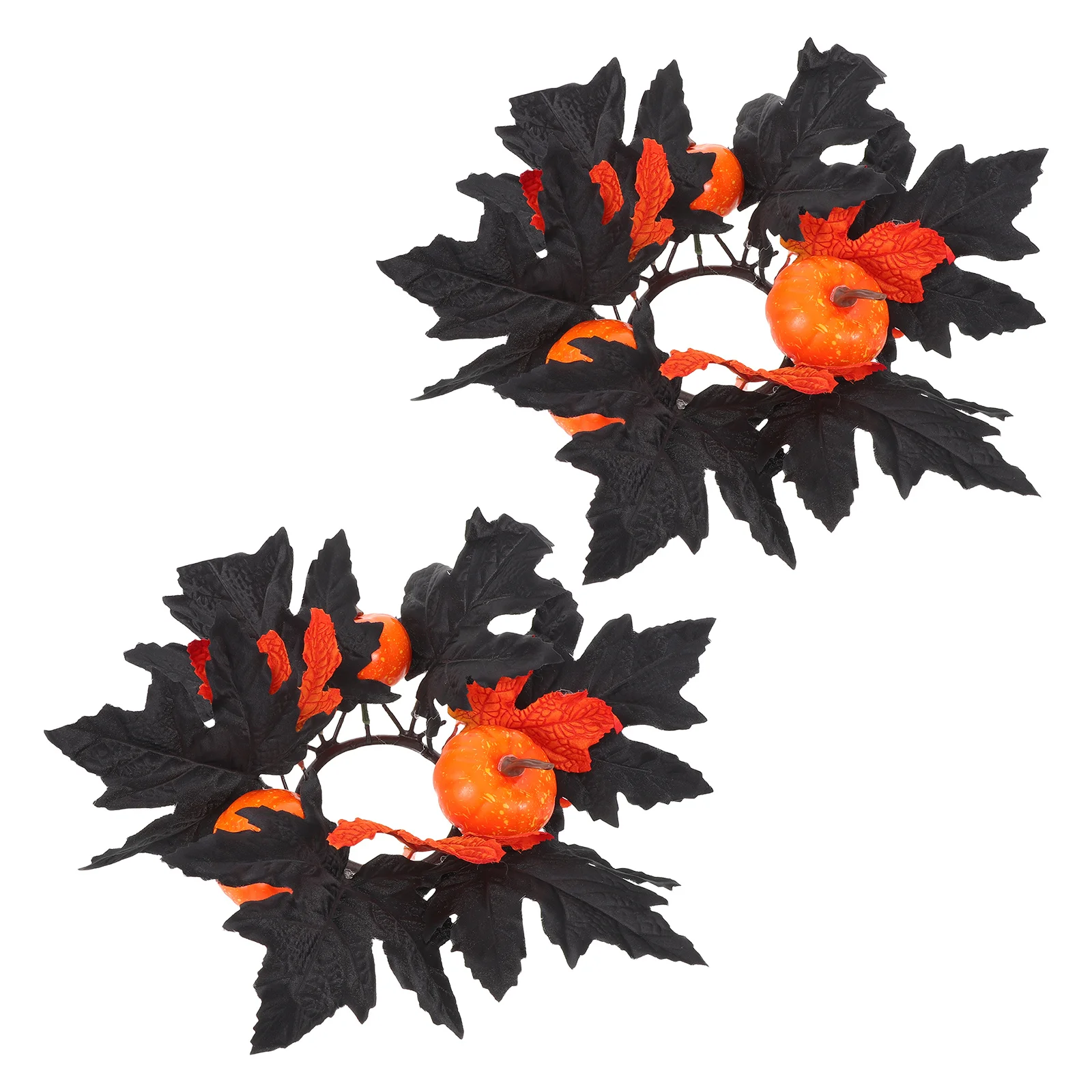 2Pcs Halloween Decoration - Black Artificial Maple Leaf Wreath with Holder for Table Centerpieces Fall Thanksgiving Party
2Pcs Halloween Decoration - Black Artificial Maple Leaf Wreath with Holder for Table Centerpieces Fall Thanksgiving Party