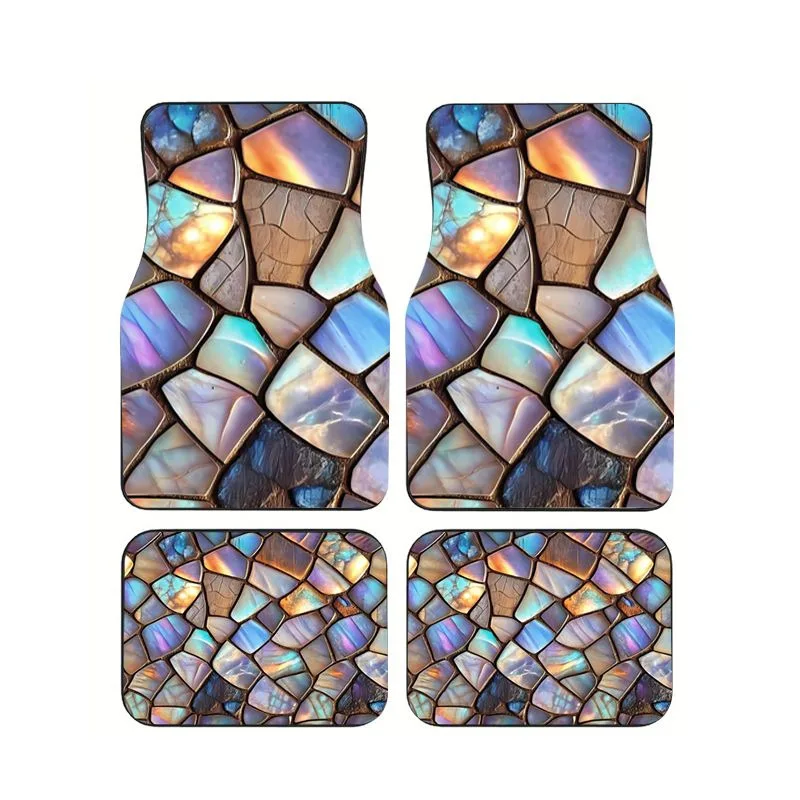 4Pcs Iridescent Opal Stained Glass Print Car Floor Mats Universal Non-slip Waterproof Floor Mats For SUV Truck Interior Decor
4Pcs Iridescent Opal Stained Glass Print Car Floor Mats Universal Non-slip Waterproof Floor Mats For SUV Truck Interior Decor