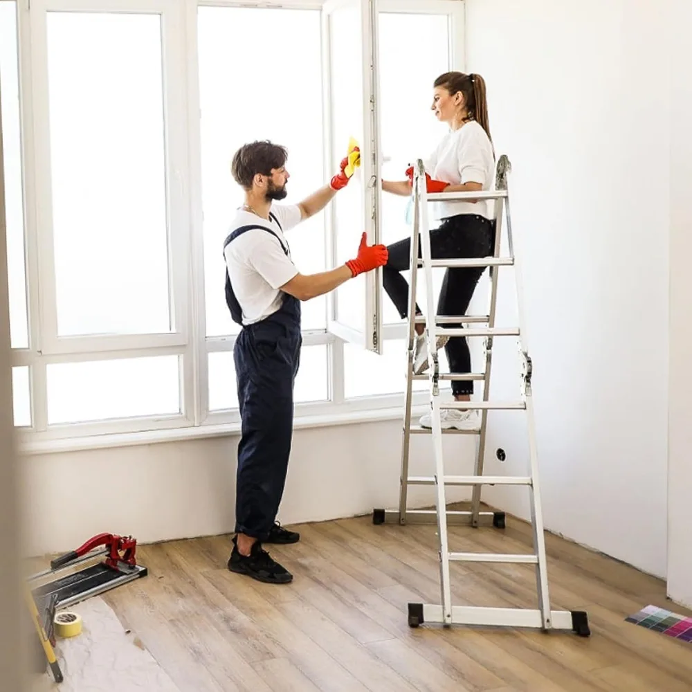 Telescopic A-Frame Ladder, Multi-Purpose Aluminum Telescopic Ladder, Extendable Ladders,Easy to Store for Indoor and Outdoor Use
Telescopic A-Frame Ladder, Multi-Purpose Aluminum Telescopic Ladder, Extendable Ladders,Easy to Store for Indoor and Outdoor Use