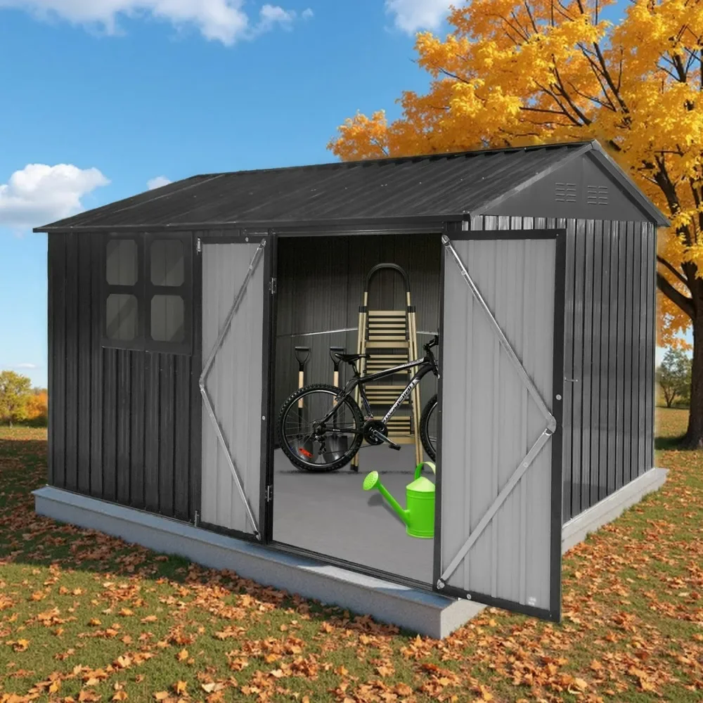 10' x 8' Large Outdoor Storage Shed, Sturdy Metal Building w/Windows & Lockable Doors for Garden, Backyard, Poolside and Lawn
10' x 8' Large Outdoor Storage Shed, Sturdy Metal Building w/Windows & Lockable Doors for Garden, Backyard, Poolside and Lawn