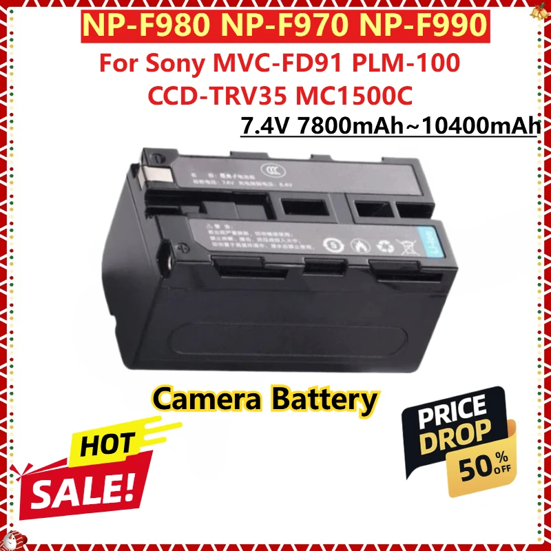 For Sony MVC-FD91 PLM-100 CCD-TRV35 MC1500C Replacement Camera Battery NP-F980 NP-F970 NP-F990 7.4V 10400mAh High-Capacity
For Sony MVC-FD91 PLM-100 CCD-TRV35 MC1500C Replacement Camera Battery NP-F980 NP-F970 NP-F990 7.4V 10400mAh High-Capacity
