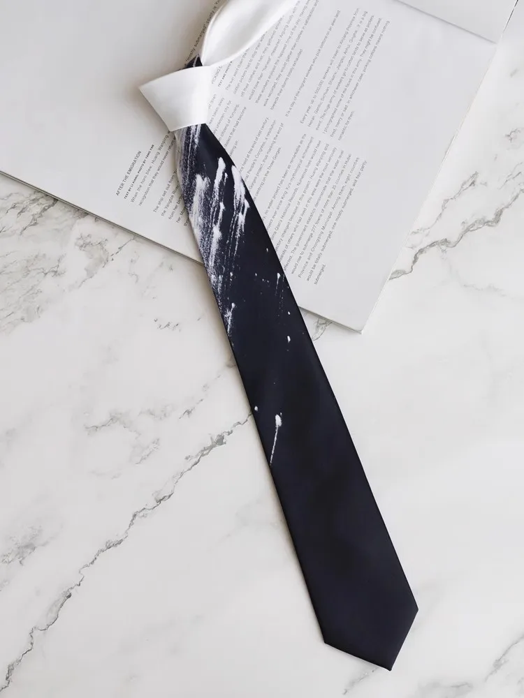 High Quality Men Women Fashion Designer Vintage White Black Satin Print Ties For Shirt Boy Girls Performance Necktie Tie TB461 
High Quality Men Women Fashion Designer Vintage White Black Satin Print Ties For Shirt Boy Girls Performance Necktie Tie TB461