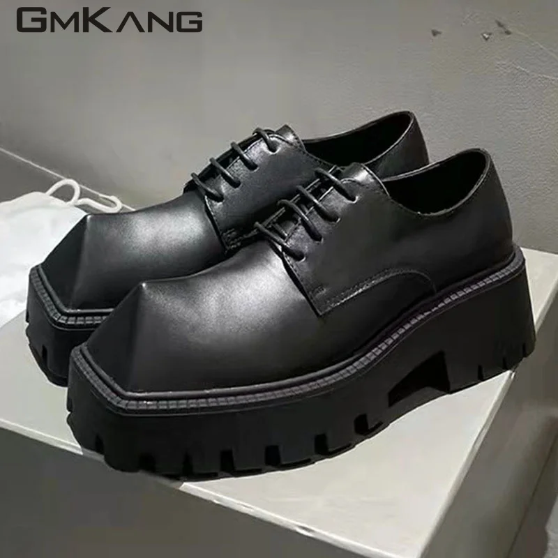 Thick Sole Shoes Women Genuine Leather British Style Shoes Black Derby Shoes Female Height Increasing Platform Shoes Woman
Thick Sole Shoes Women Genuine Leather British Style Shoes Black Derby Shoes Female Height Increasing Platform Shoes Woman