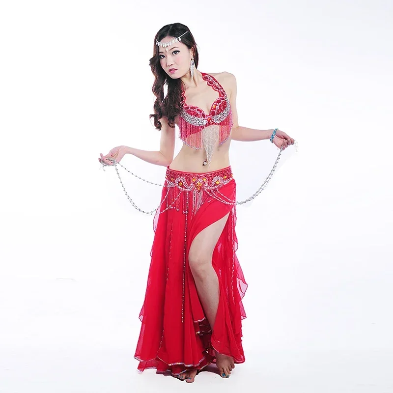 New Belly Dancing Costume Indian Oriental Dance Performance Costume 3 Sets Beaded Bra Long Skirt Belt Bra Skirt Belt
New Belly Dancing Costume Indian Oriental Dance Performance Costume 3 Sets Beaded Bra Long Skirt Belt Bra Skirt Belt