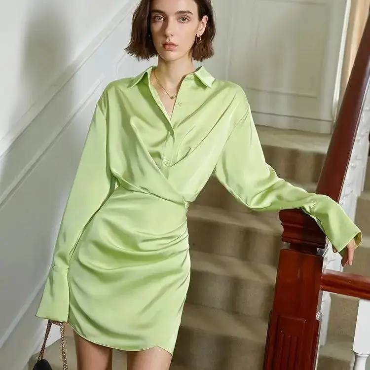 Shirt Dress Green Irregular Slim High Waist French Small Fresh Women'S Spring New Fashion Hip Skirt Ins Trend
Shirt Dress Green Irregular Slim High Waist French Small Fresh Women'S Spring New Fashion Hip Skirt Ins Trend