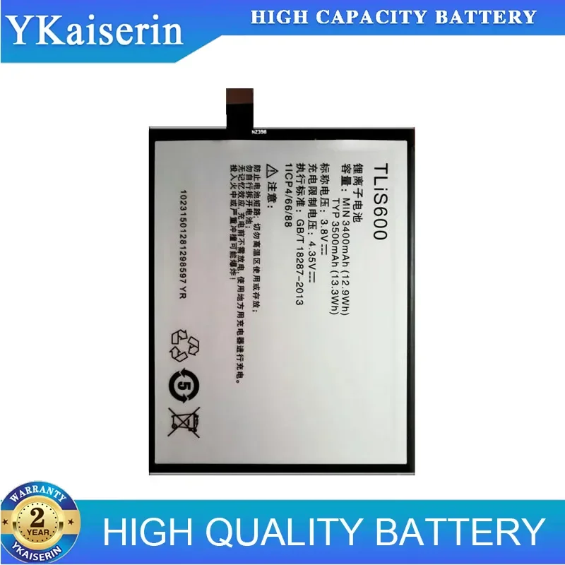 Long-Lasting TliS600 Metal Version 3500mAh For Tcl 3N I718M M2U M2L M2M Mobile Phone Battery
Long-Lasting TliS600 Metal Version 3500mAh For Tcl 3N I718M M2U M2L M2M Mobile Phone Battery