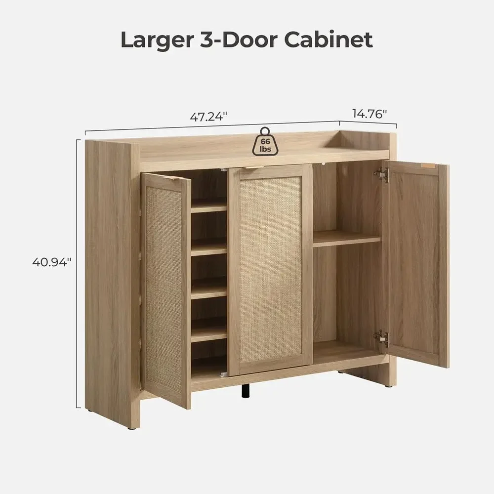 Special Offer2-Piece Tall Rattan Shoe Storage Cabinet Set With Adjustable Shelves For Entryway, Light Oak
Special Offer2-Piece Tall Rattan Shoe Storage Cabinet Set With Adjustable Shelves For Entryway, Light Oak