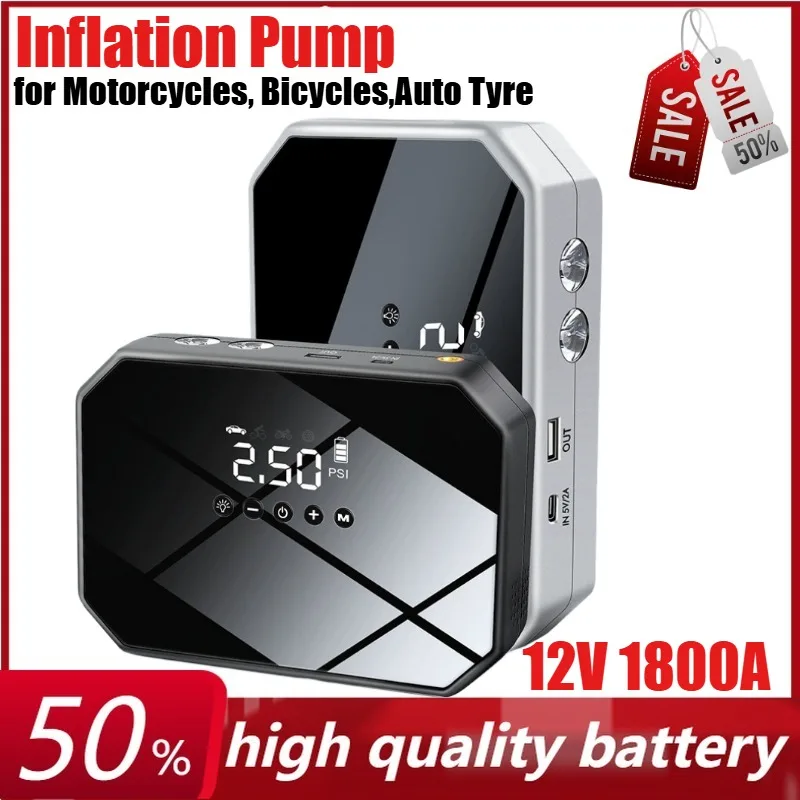 12V 16000mAh Car Jump Starter Car Mounted Inflation Pump Car Emergency Device for Motorcycles, Bicycles,Auto Tyre Power Bank
12V 16000mAh Car Jump Starter Car Mounted Inflation Pump Car Emergency Device for Motorcycles, Bicycles,Auto Tyre Power Bank