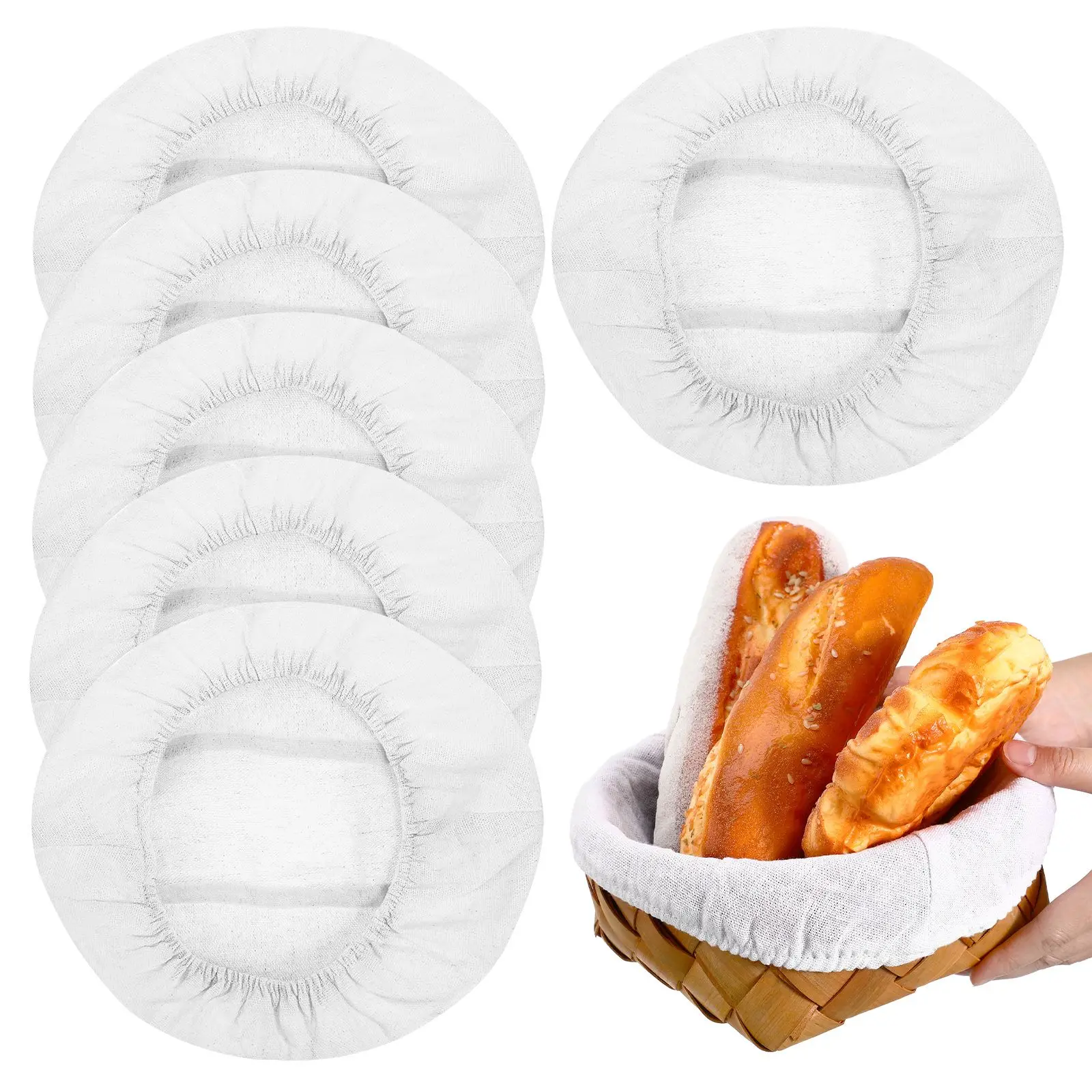6 Pcs Manual Bread Basket Cloth Cover Shopping Burger Buns Collapsible Cotton Linen Proofing Liner
6 Pcs Manual Bread Basket Cloth Cover Shopping Burger Buns Collapsible Cotton Linen Proofing Liner
