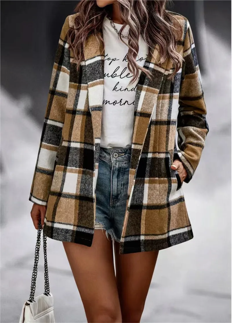 Women Plaid Pioneer Loose Plaid Printed Long Sleeve Pocket Woolen Coat Winter Coat Trench Coat Fashion Pocket Long Cardigan Top
Women Plaid Pioneer Loose Plaid Printed Long Sleeve Pocket Woolen Coat Winter Coat Trench Coat Fashion Pocket Long Cardigan Top