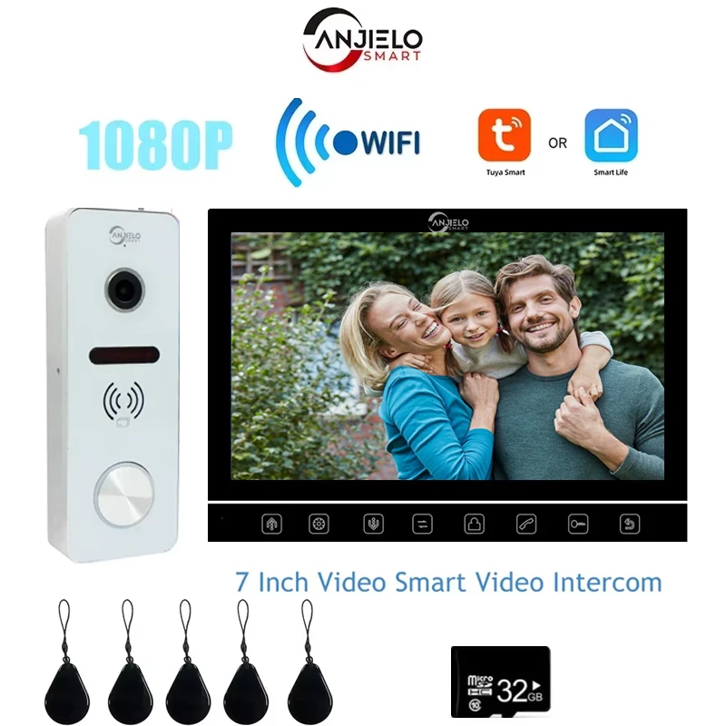 ANJIELO Tuya 7-inch 1080p Video Smart Intercom WiFi Security Doorbell 160° Wide Angle Camera with Card Unlocking Feature
ANJIELO Tuya 7-inch 1080p Video Smart Intercom WiFi Security Doorbell 160° Wide Angle Camera with Card Unlocking Feature