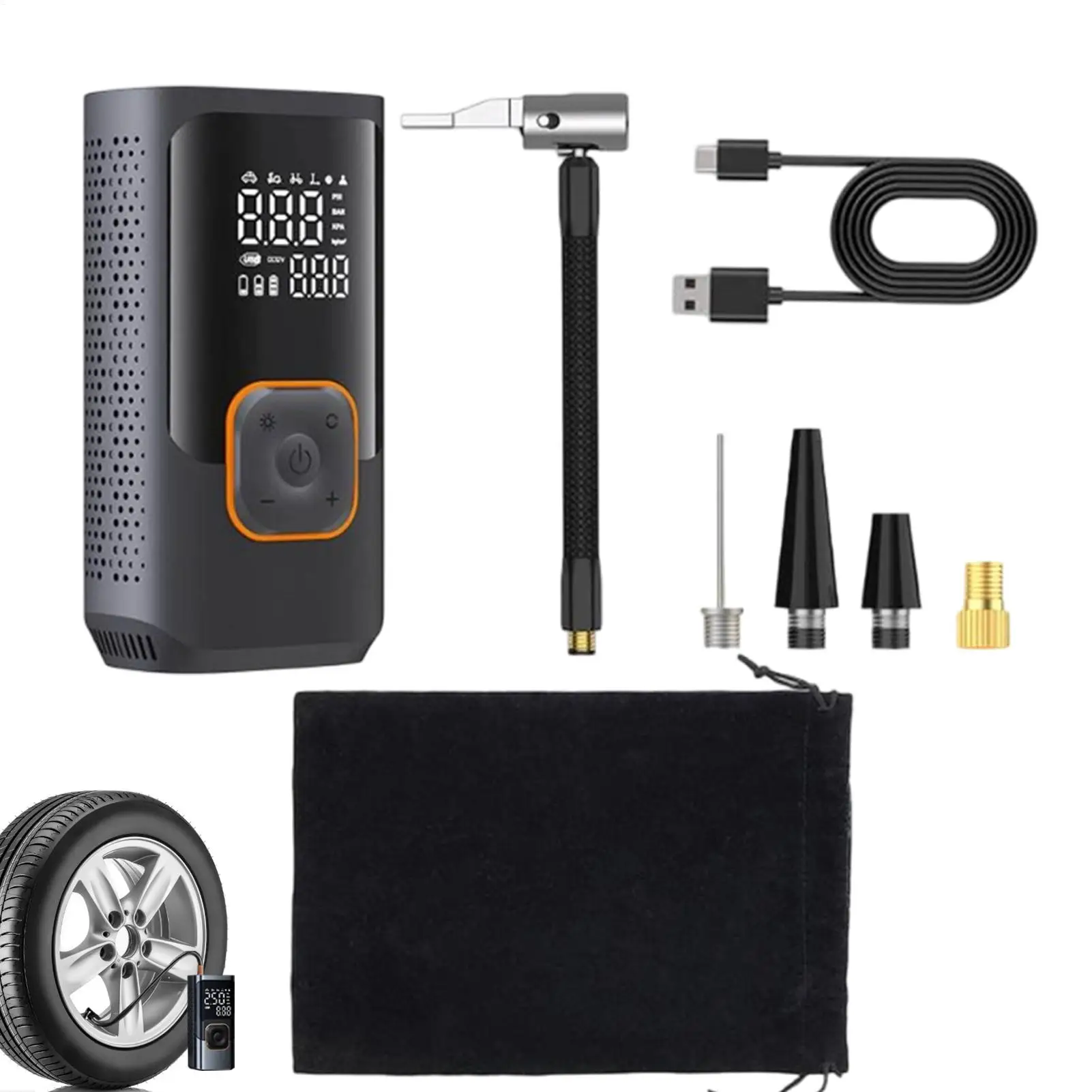 Portable Car Air Compressor Digital Electric Tire Inflator for Emergency Use Fast Pump for Car SUV Bike Tires & Ball Inflatables
Portable Car Air Compressor Digital Electric Tire Inflator for Emergency Use Fast Pump for Car SUV Bike Tires & Ball Inflatables