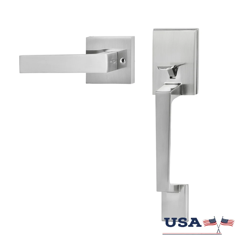 Modern Reversible Front Door Handle Set Satin Nickel Zinc Alloy Durable Entry Handle Easy Installation Adjustable Hole Spacing
Modern Reversible Front Door Handle Set Satin Nickel Zinc Alloy Durable Entry Handle Easy Installation Adjustable Hole Spacing