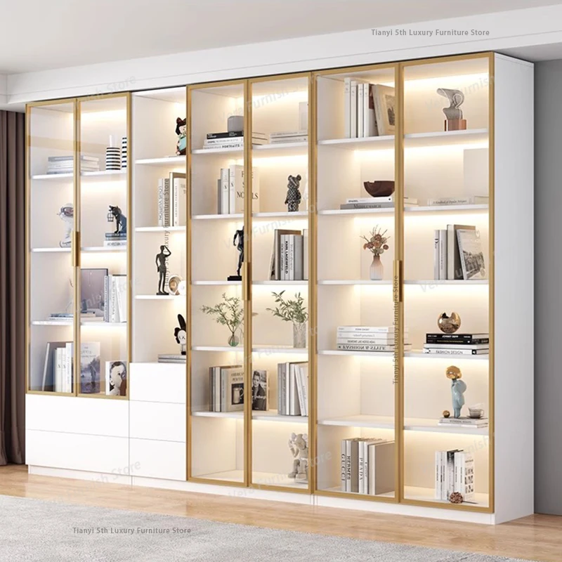 Modern Minimalist Bookcase Nordic Style Glass Doors Wall Storage Cabinet Dust Proof Living Room Display Cabinet Furniture FYBK
Modern Minimalist Bookcase Nordic Style Glass Doors Wall Storage Cabinet Dust Proof Living Room Display Cabinet Furniture FYBK