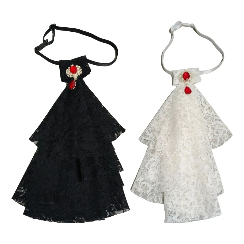 Women Steampunk Colonial Lace Jabot Necktie Victorian Rhinestones Ruffle Neck Collar Detachable Collar Costume Accessory
Women Steampunk Colonial Lace Jabot Necktie Victorian Rhinestones Ruffle Neck Collar Detachable Collar Costume Accessory