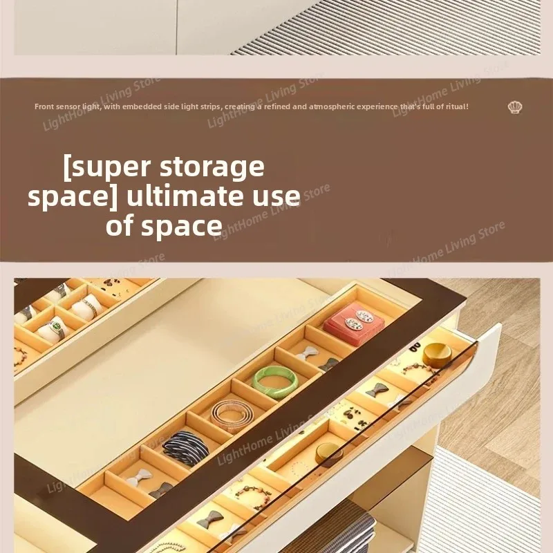 Luxury Cloakroom Dresser Modern Drawer Storage Cabinet Large-capacity Jewelry Display Cabinet Bedroom Chest Of Drawers Furniture
Luxury Cloakroom Dresser Modern Drawer Storage Cabinet Large-capacity Jewelry Display Cabinet Bedroom Chest Of Drawers Furniture