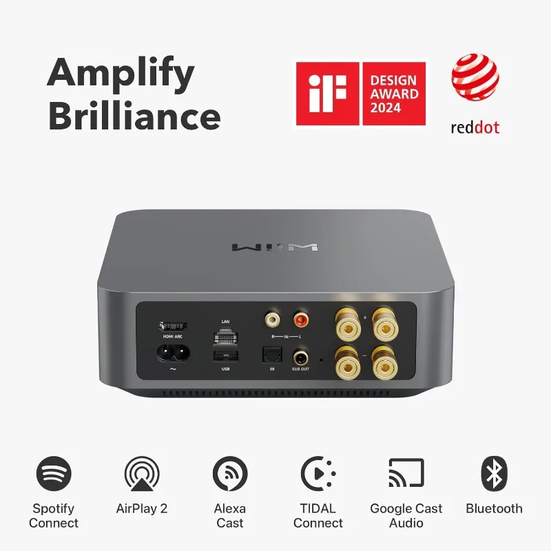 Multiroom Streaming Amplifier | Compatible with AirPlay, Google Cast, Alexa | HDMI, Voice Control | Stream from Spotify
Multiroom Streaming Amplifier | Compatible with AirPlay, Google Cast, Alexa | HDMI, Voice Control | Stream from Spotify