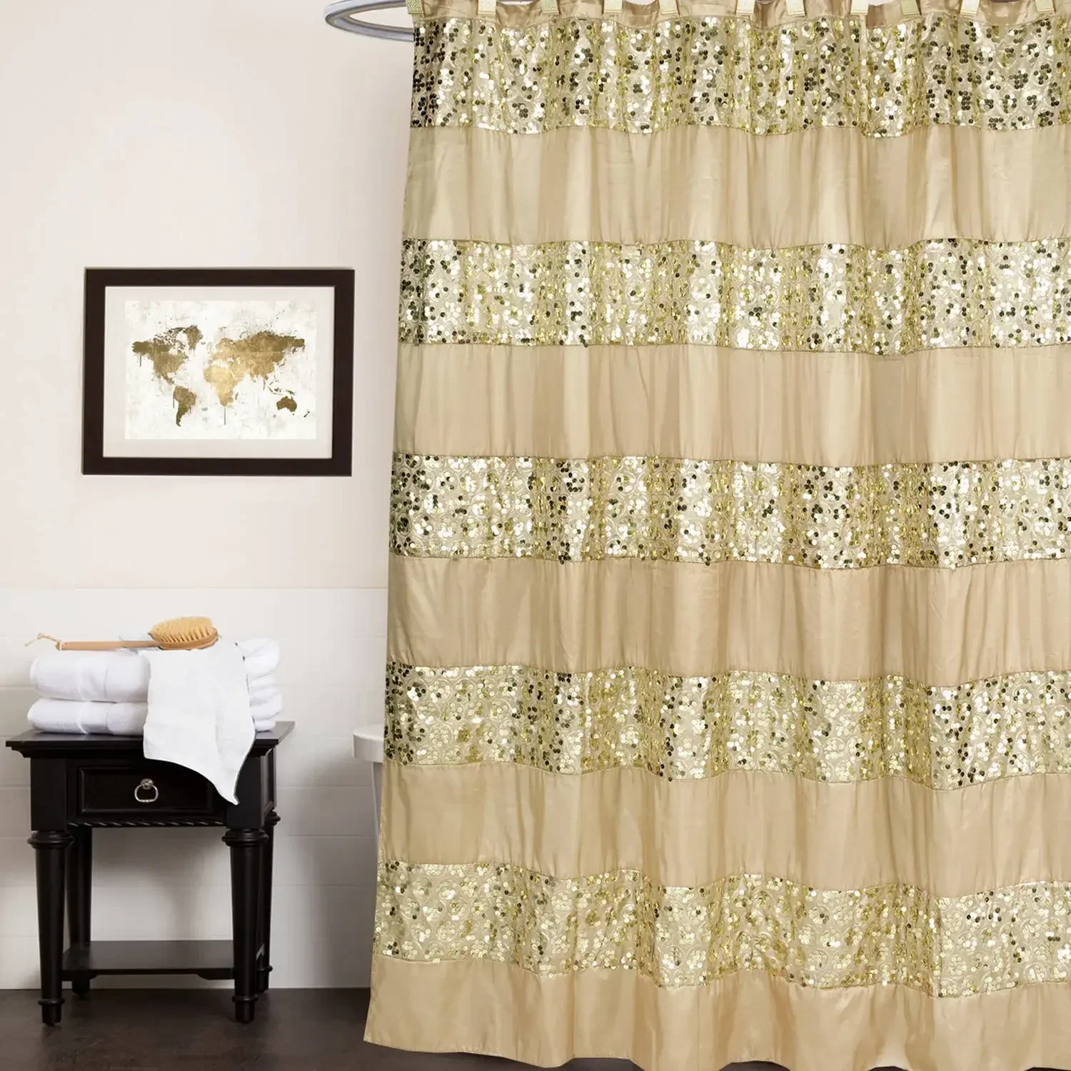 Sinatra Champagne Collection Bathroom Shower Curtain 70 by 72 Inches
Sinatra Champagne Collection Bathroom Shower Curtain 70 by 72 Inches