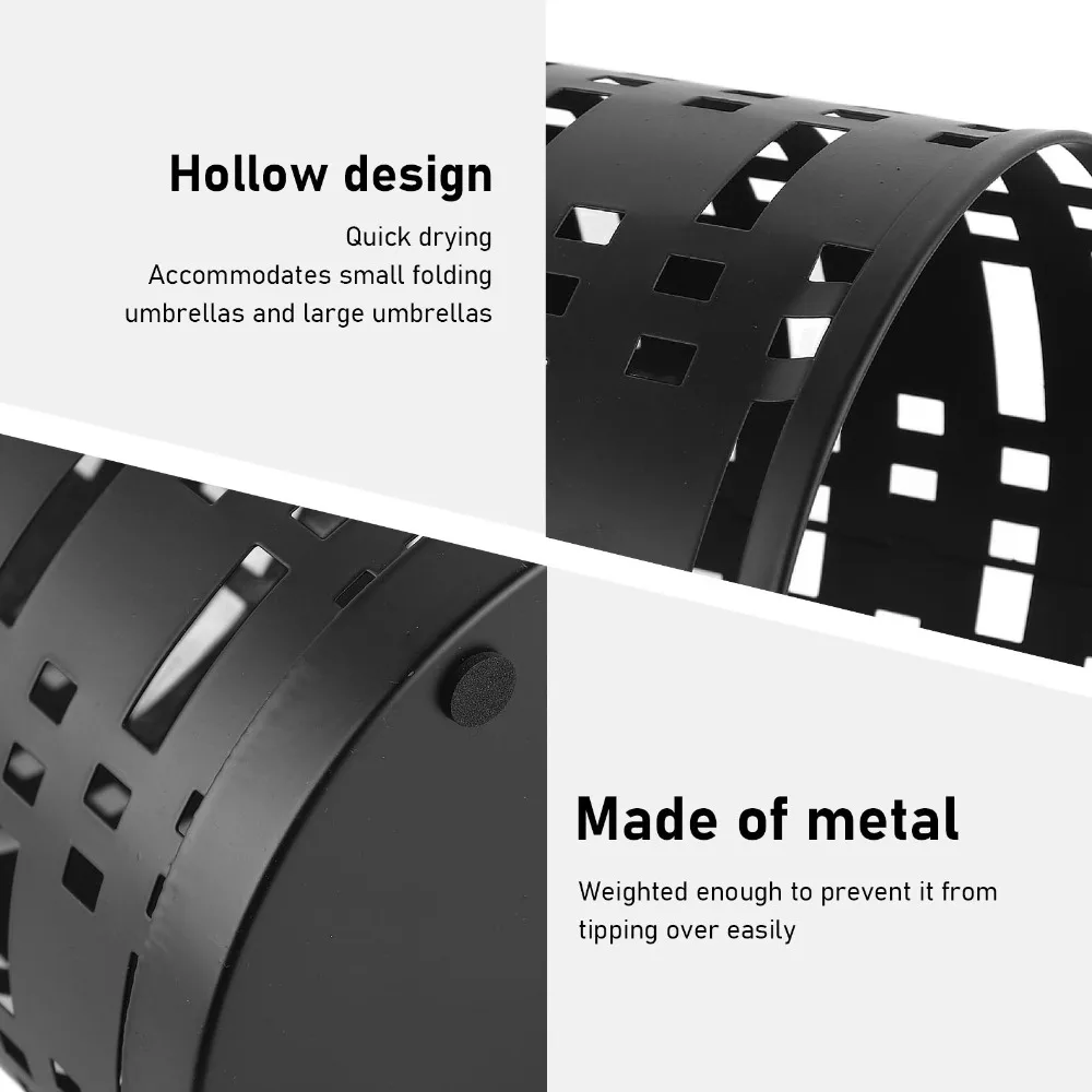 Waterproof Umbrella Stand Rack Hollow Round Umbrella Holder Perforated Black Free Standing Umbrella Holder For Entryway
Waterproof Umbrella Stand Rack Hollow Round Umbrella Holder Perforated Black Free Standing Umbrella Holder For Entryway