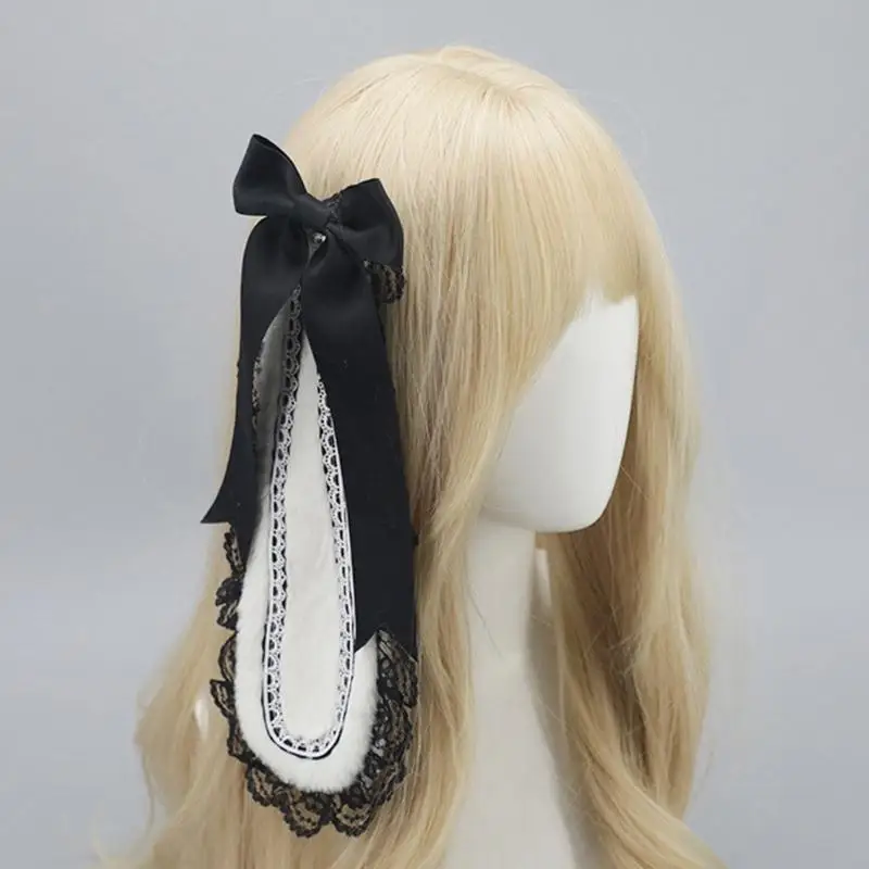 Elegant Lace Trim Rabbits Ears Headband with Bowknot Design For Fashion Forward Women Halloween and Anime Maid Headwear
Elegant Lace Trim Rabbits Ears Headband with Bowknot Design For Fashion Forward Women Halloween and Anime Maid Headwear