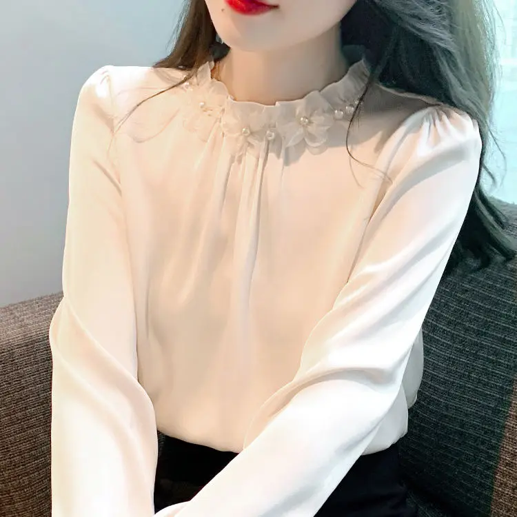 2024 Women Spring Autumn New French Stand Collar Chiffon Shirt Female Long-sleeved Blouse Tops Ladies Solid Color Shirts E771
2024 Women Spring Autumn New French Stand Collar Chiffon Shirt Female Long-sleeved Blouse Tops Ladies Solid Color Shirts E771