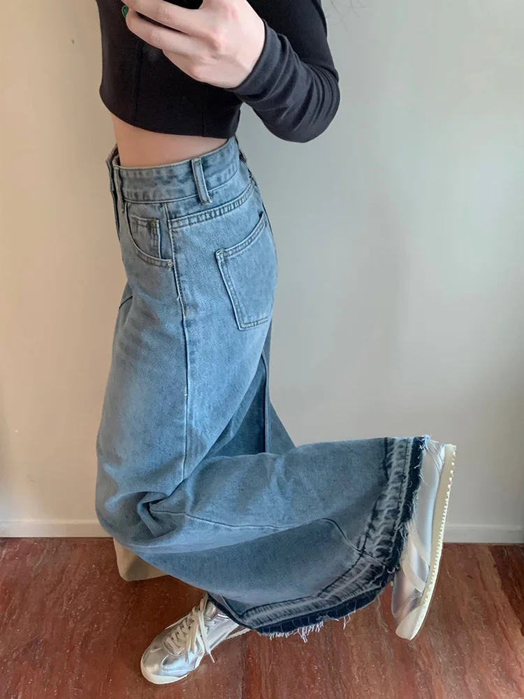 Design Feeling Raw Edge Denim Skirts Women's 2023 Autumn New Loose Straight Slim Skirt High Waist A-line Mid Length Skirts
Design Feeling Raw Edge Denim Skirts Women's 2023 Autumn New Loose Straight Slim Skirt High Waist A-line Mid Length Skirts