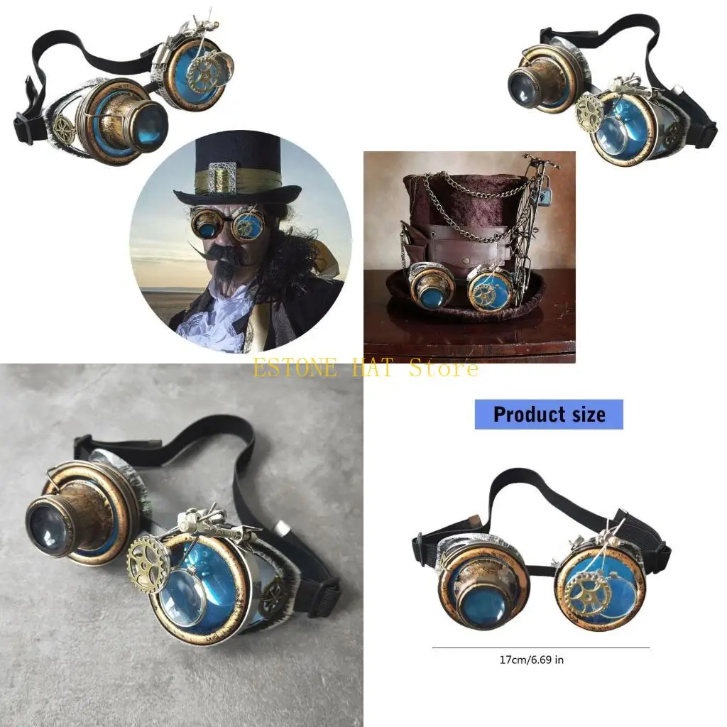 49MF Steampunk Goggles Goth Vintage Glasses Goggles Detachable Colored Lens for Adult
49MF Steampunk Goggles Goth Vintage Glasses Goggles Detachable Colored Lens for Adult