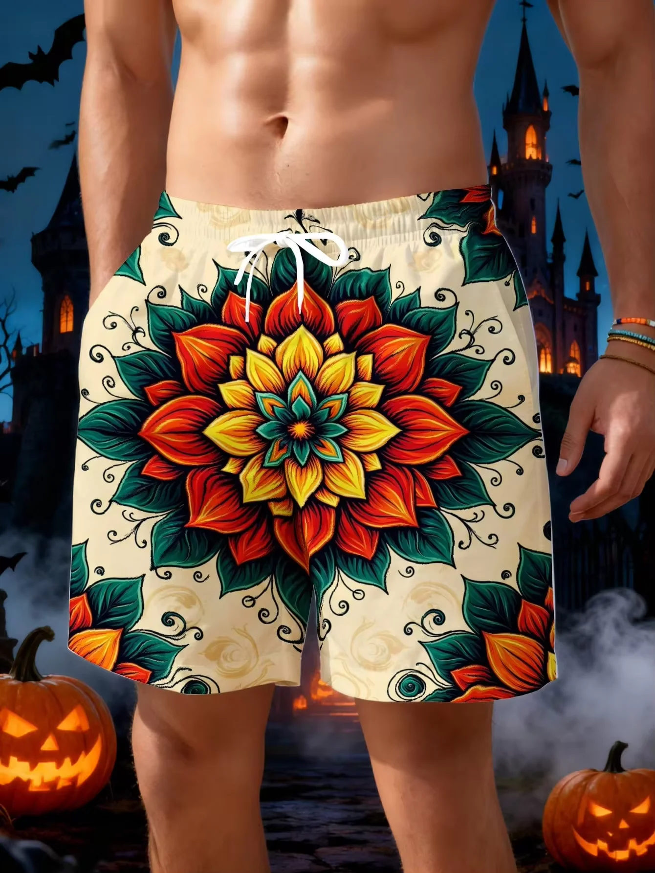 Men's Beach Shorts Halloween Costume Colorful Floral Mandala Design Pattern Pattern 3D Print,Fashion Vacation Casual,Lightweight Comfortable,
Men's Beach Shorts Halloween Costume Colorful Floral Mandala Design Pattern Pattern 3D Print,Fashion Vacation Casual,Lightweight Comfortable,