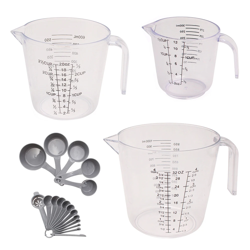 20pcs Measuring Cup Set Plastic Kitchen Baking Tools Liquid Cups Spoons Easy Read Scales Practical Home Hair Dye Mixing
20pcs Measuring Cup Set Plastic Kitchen Baking Tools Liquid Cups Spoons Easy Read Scales Practical Home Hair Dye Mixing