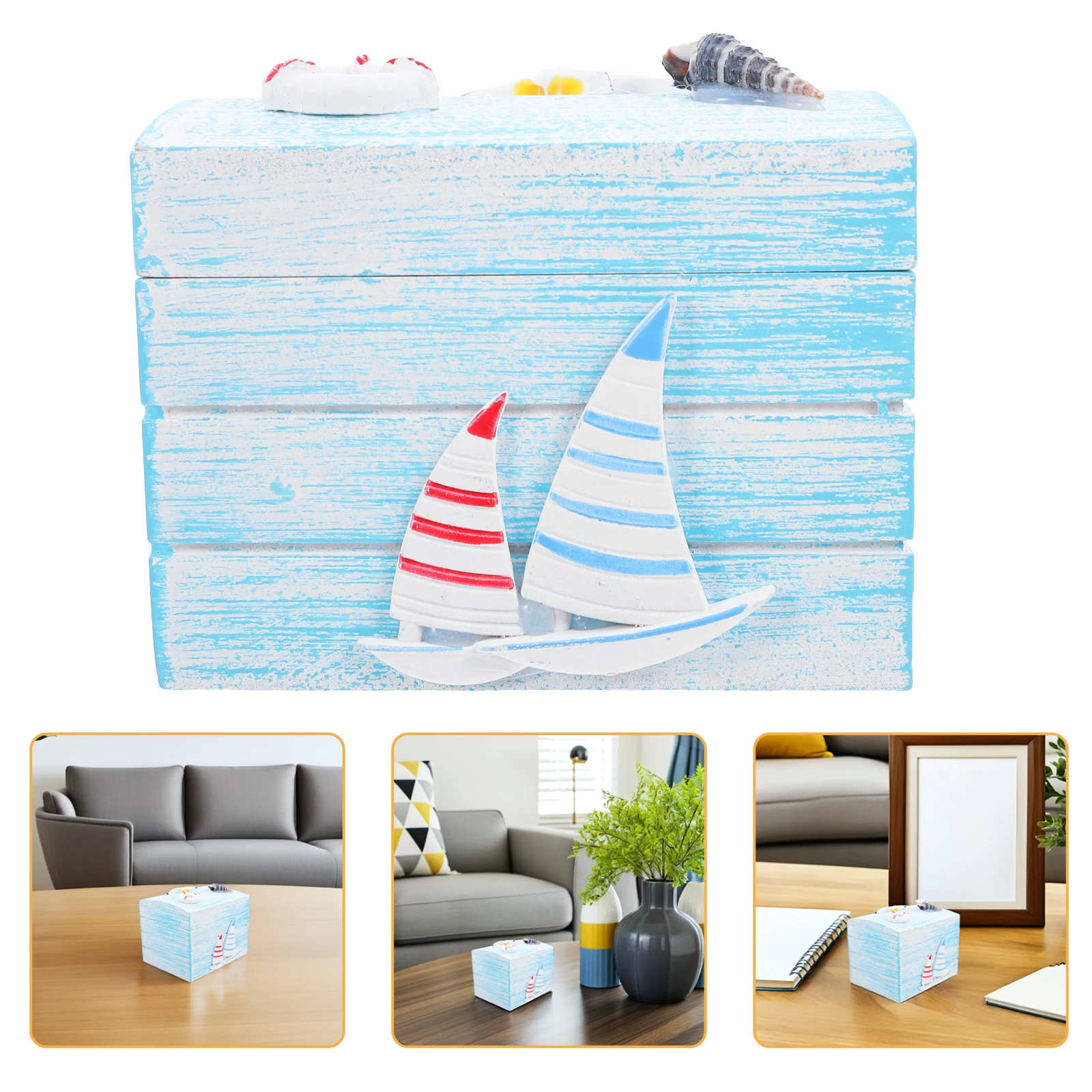 Ocean Style Storage Box Wood Chest Small Treasure Retro under The Sea Decorations Sailboat
Ocean Style Storage Box Wood Chest Small Treasure Retro under The Sea Decorations Sailboat