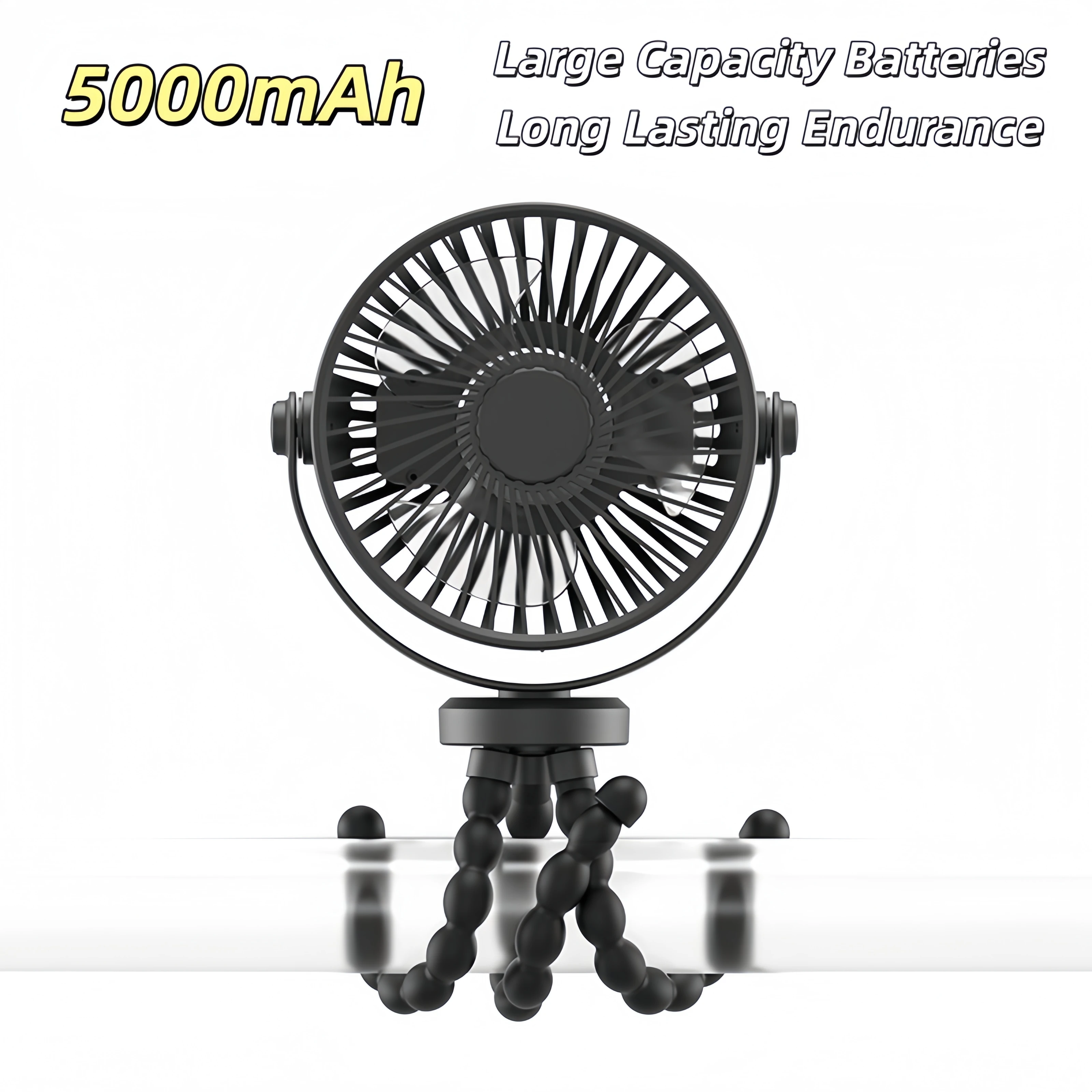 Mini Portable Stroller Fan,3 Speed Rechargeable,360° Rotate Flexible Tripod Better Cooling for Car Seat Crib Treadmill 5000mAh
Mini Portable Stroller Fan,3 Speed Rechargeable,360° Rotate Flexible Tripod Better Cooling for Car Seat Crib Treadmill 5000mAh