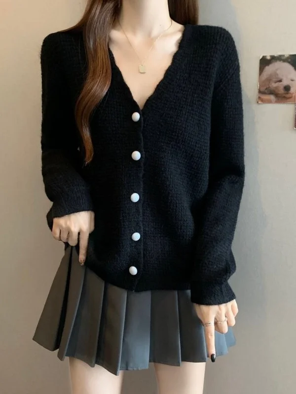 plus Size V-Neck Wave Knit Open Cardigan Sweater Women Loose Belly Covering Base Shirt Top Korean Style Long Sleeve
plus Size V-Neck Wave Knit Open Cardigan Sweater Women Loose Belly Covering Base Shirt Top Korean Style Long Sleeve