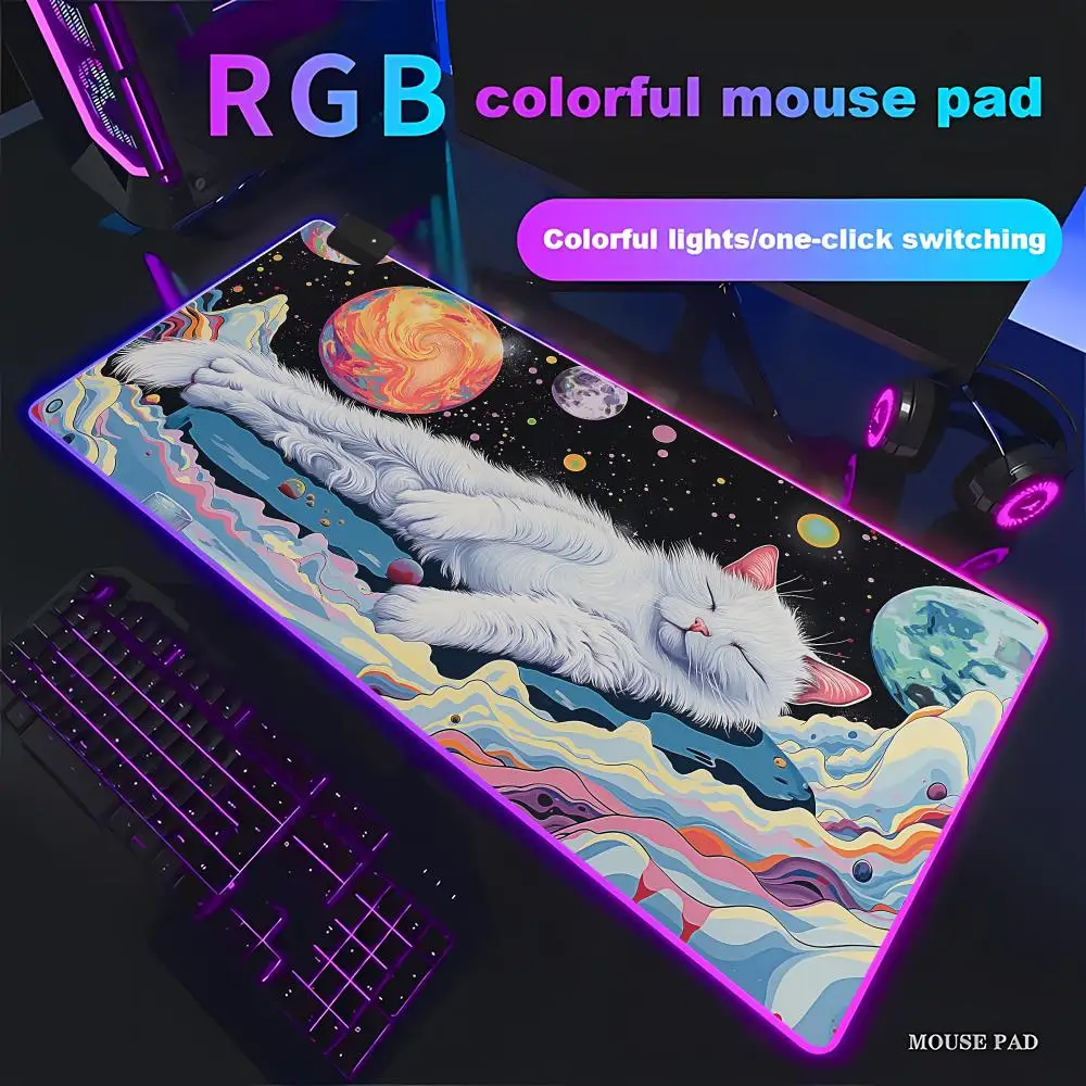 HYBXAXC Cosmic Sleeping White Cat Mouse Pad Non-Slip Rubber Desk Mat for Gaming Office RGB Gaming Pad HD Gamer Large LED Light
HYBXAXC Cosmic Sleeping White Cat Mouse Pad Non-Slip Rubber Desk Mat for Gaming Office RGB Gaming Pad HD Gamer Large LED Light